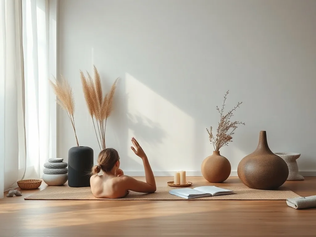 Jambe tendue sur un tapis de yoga, pied flex, la main attrape les orteils dans une posture d'étirement des ischio-jambiers.